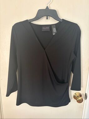 Axcess Black Crossover V-Neck Long Sleeve Top